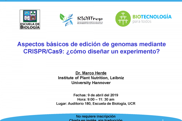Aspectos básicos de edición de genomas CRISPR/Cas9: ¿como diseñar un experimento?