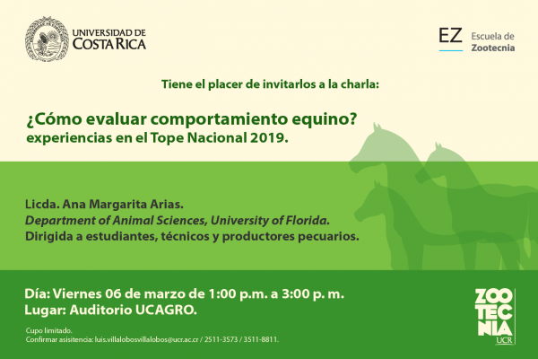Charla: ¿Cómo evaluar el comportamiento equino? Experiencias en el Tope Nacional 2019