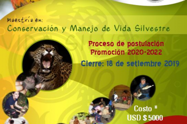 Convocatoria Becas 2020: Posgrado Máster en Conservación y Manejo de Vida Silvestre del ICOMVIS