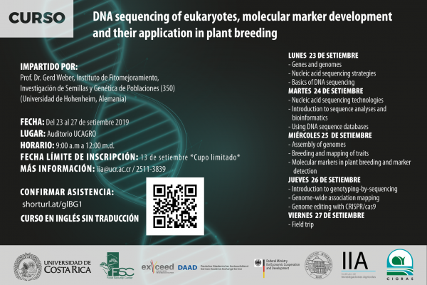 Curso: DNA sequencing of eukaryotes, molecular marker development and their application in plant breeding 