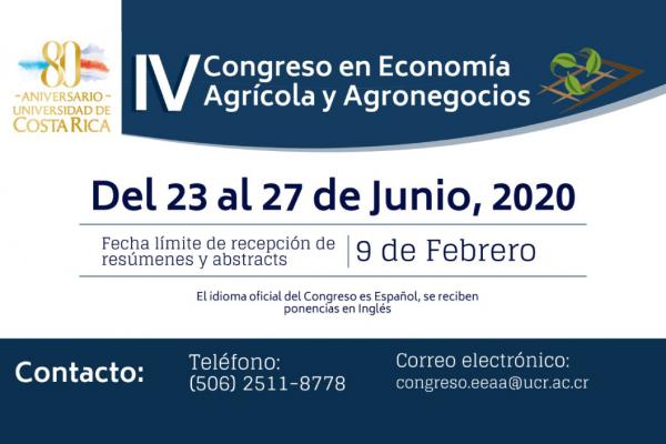IV Congreso en Economía Agrícola y Agronegocios