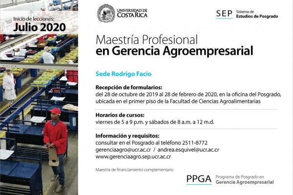 Mestría Profesional en Gerencia Agroempresarial