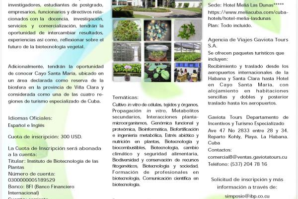 XIV Simposio Internacional de Biotecnología Vegetal